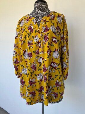 Floral Yellow Blouse by Ryan Wythe size 1X